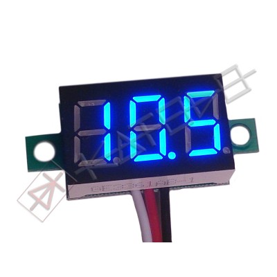 Three-wire 0.36 inch BLUE LED Voltmeter Panel Meter