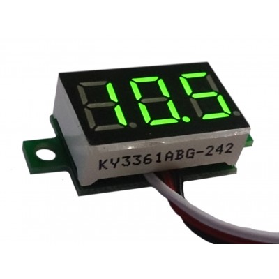 Three-wire 0.36 inch GREEN LED Voltmeter Panel Meter