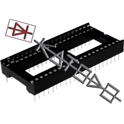 DIP SOCKET 42 pin 600 mils Pitch 1,77mm Through Hole