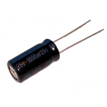 Aluminium Electrolytic Capacitor 1000µF 1000uF 25V P5,08 Ø 10 H 20 mm 105°C LOW-ESR