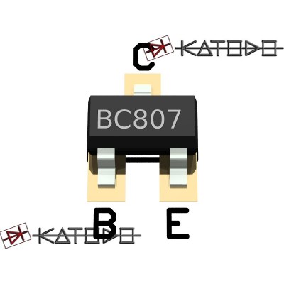 ( 100  pc) BC807-40 PNP 0,5A 45V SOT23