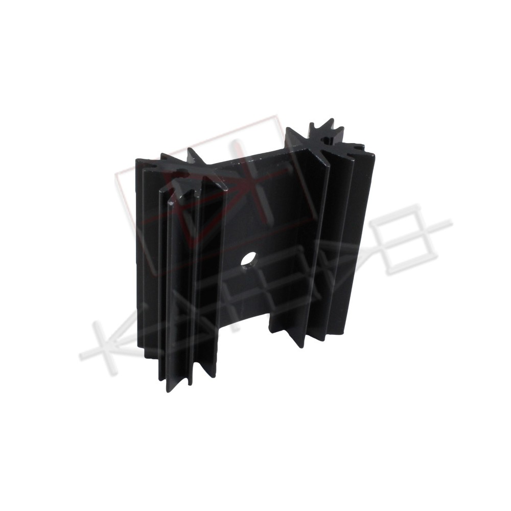 Black anodized aluminum Heatsink 08/38 TO220 Rth 11,5°C/W - 38x34,5x12,6 mm ( HxLxP)