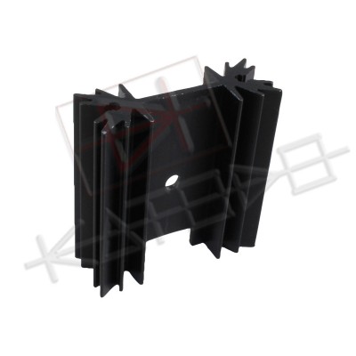 Black anodized aluminum Heatsink 08/38 TO220 Rth 11,5°C/W - 38x34,5x12,6 mm ( HxLxP)