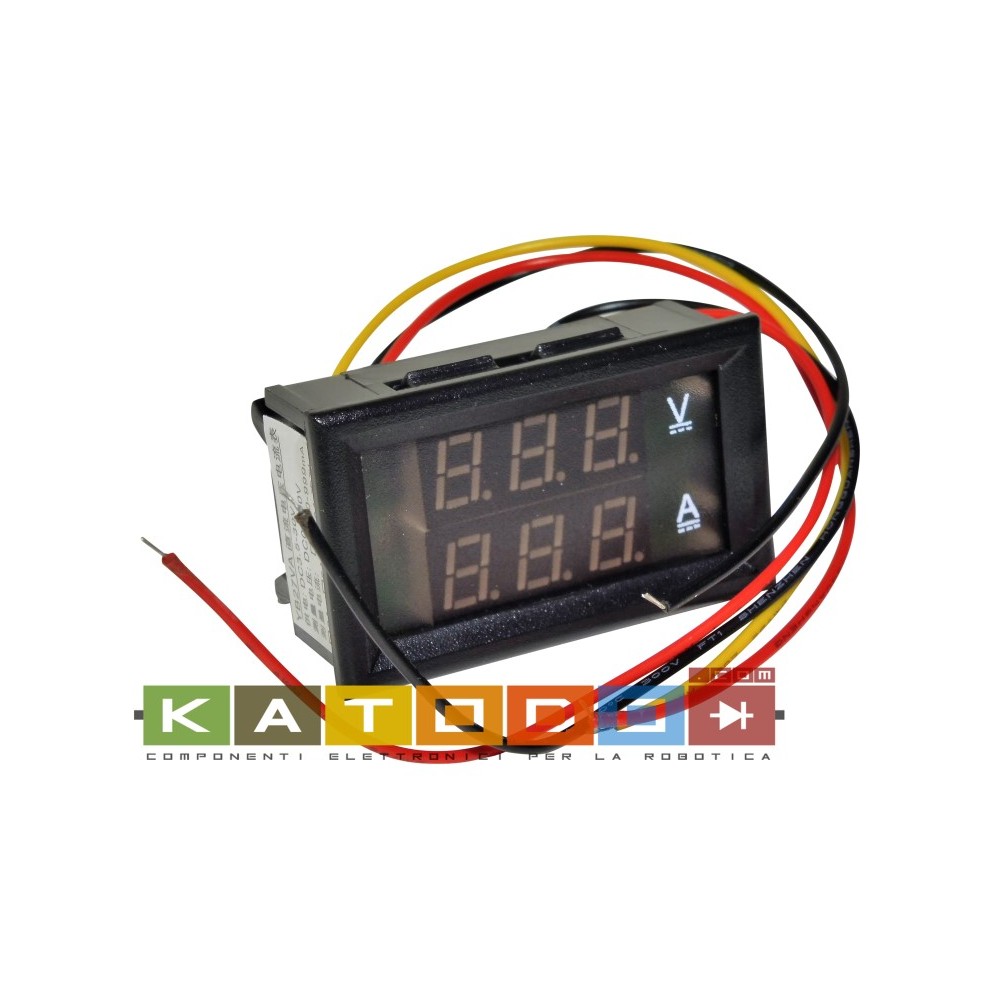 Panel Meter DC 0-100V 20A Dual LED Voltmeter Ammeter - LCD Panel Volt Gauge Amp