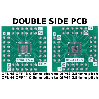 5 pcs - PCB QFN48 QFP48 QFN44 QFP44 0,5mm pitch to DIP44 / DIP48 2,54mm pitch ADAPTER