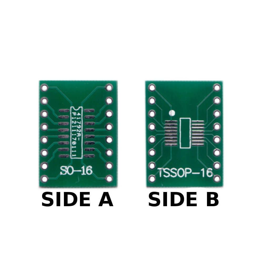 5 pcs - PCB TSSOP16 SSOP16 MSOP16 SO16 SOP16 SOIC16 to DIL ADAPTER