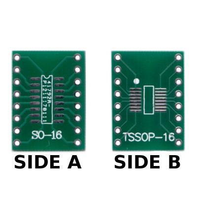 5 pcs - PCB TSSOP16 SSOP16 MSOP16 SO16 SOP16 SOIC16 to DIL ADAPTER