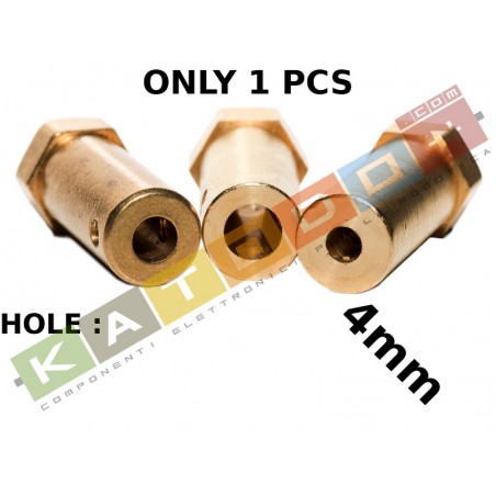 1pcs HUB 12mm HEX, 4mm internal diameter, 30mm length, with screw