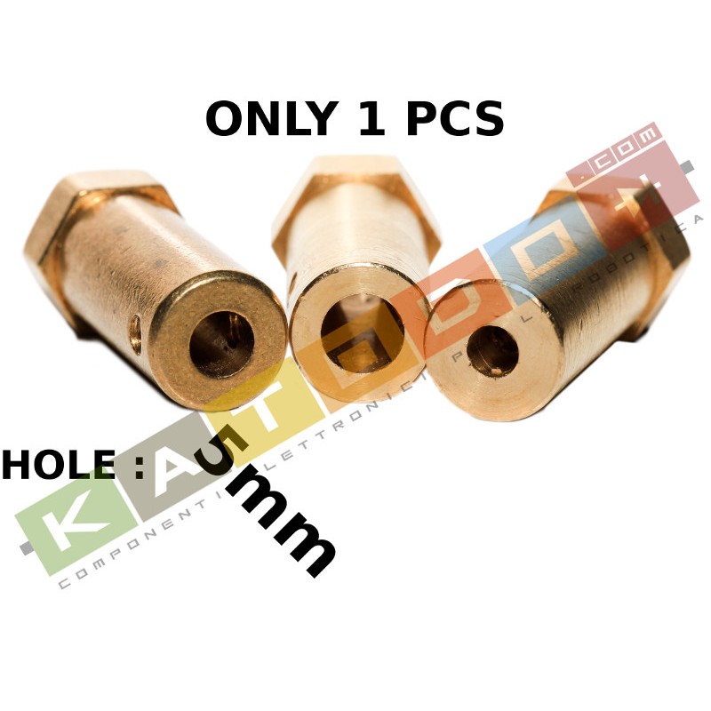 1pcs HUB 12mm HEX, 5mm internal diameter, 30mm length, with screw