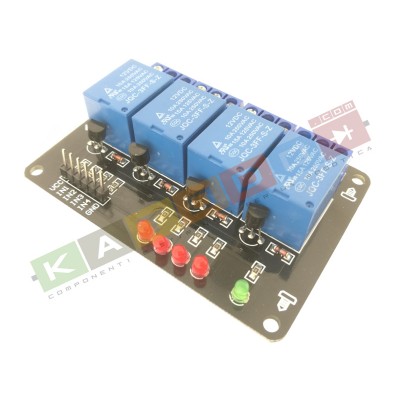 Relay Module with Optoisolated input - 4 Channels 10A - 12V Supply - Arduino PIC AVR
