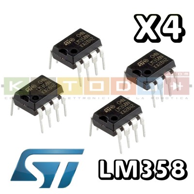 LM358 Industry-Standard Dual Operational Amplifiers DIL8 ( 4pcs )