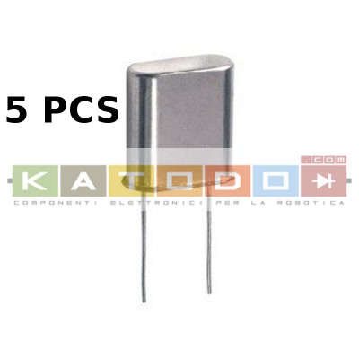 ( 5 pcs ) quarzo 24.000 MHz HC-49U P-5,00 mm H-12mm - 5 Pezzi