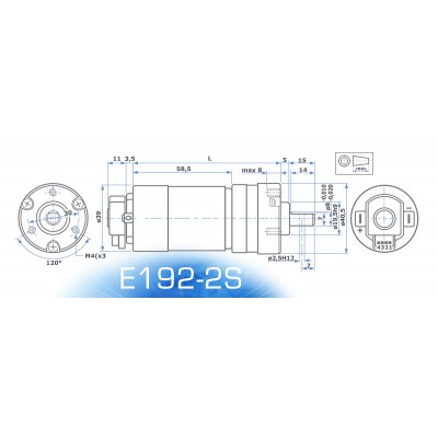 Motoriduttore E192 24 Vdc 220NCm 67:1 60rpm WOC ENCODER BIFASE