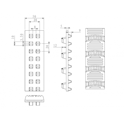 Cingolo in gomma leggera 930x50mm - 2 pezzi
