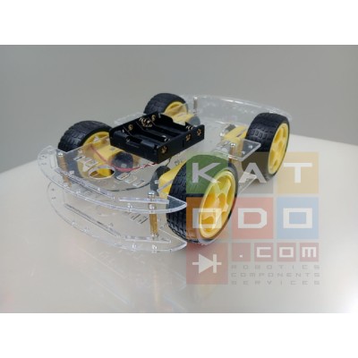Kit piattaforma robot 4WD - Motore con encoder - Custodia in acrilico - Compatibile con Arduino