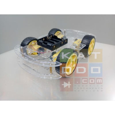 Kit piattaforma robot 4WD - Motore con encoder - Custodia in acrilico - Compatibile con Arduino
