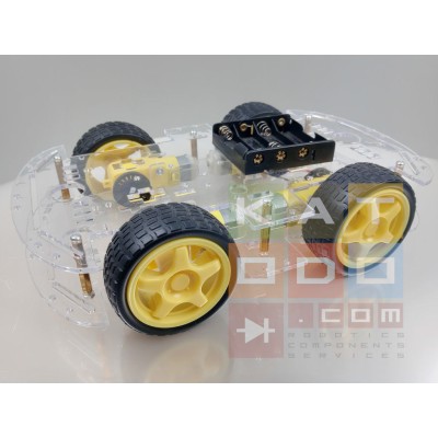 Kit piattaforma robot 4WD - Motore con encoder - Custodia in acrilico - Compatibile con Arduino