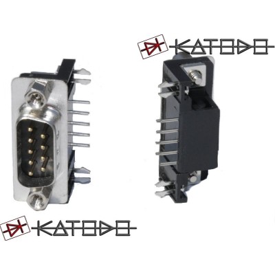 ( 5pc ) CONNETTORE  D-SUB 9 PIN C.S. 90° MASCHIO CON CLIPS FISSAGGIO