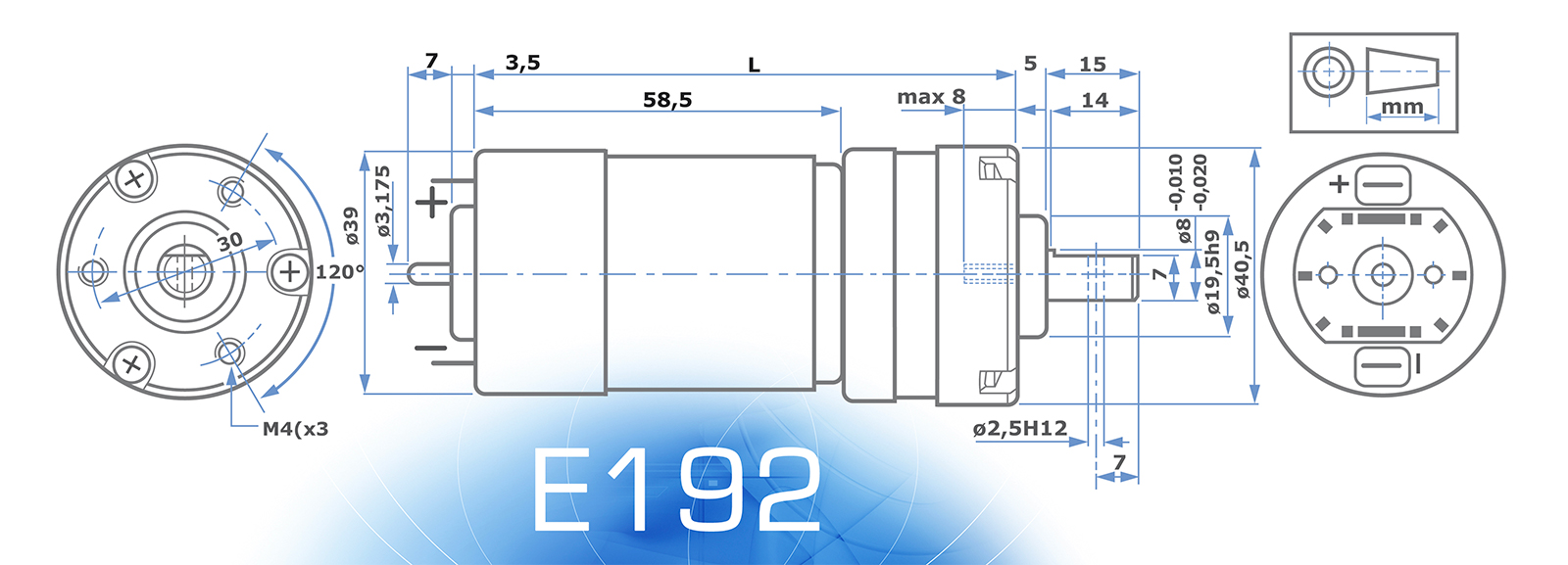 E192 Motor without ENCODER